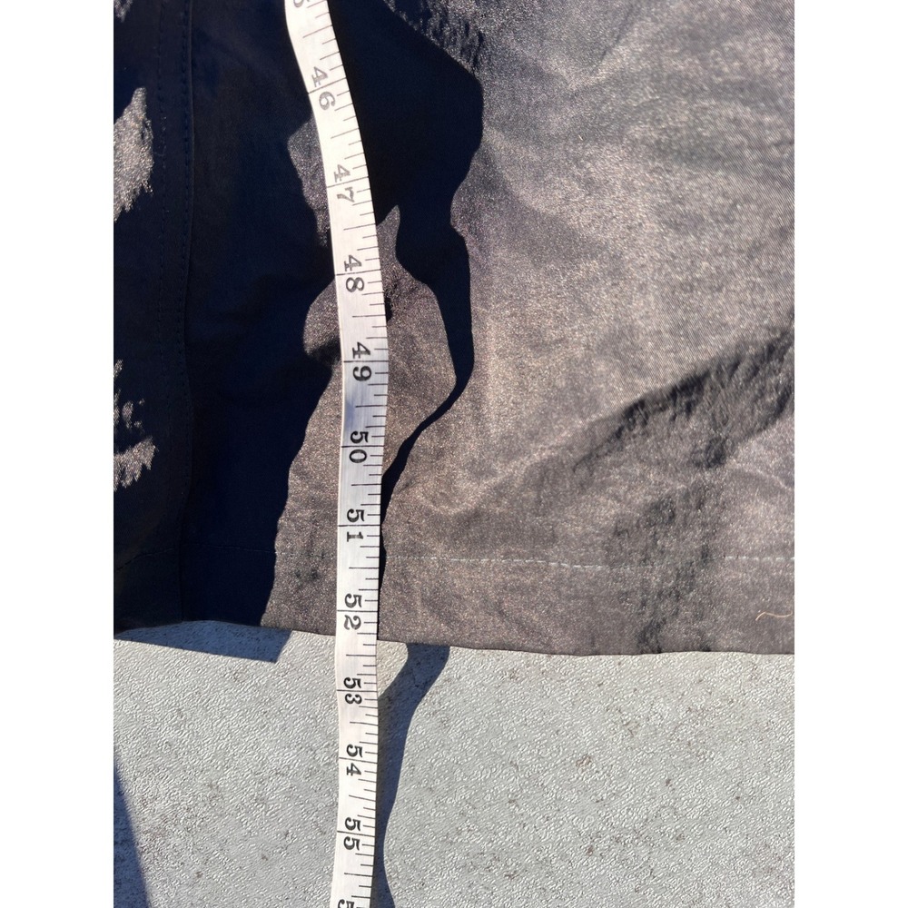 Coterie de France Long Grey Trench Coat Lime Green Trim Adjustable Collar Size L - Picture 5 of 7
